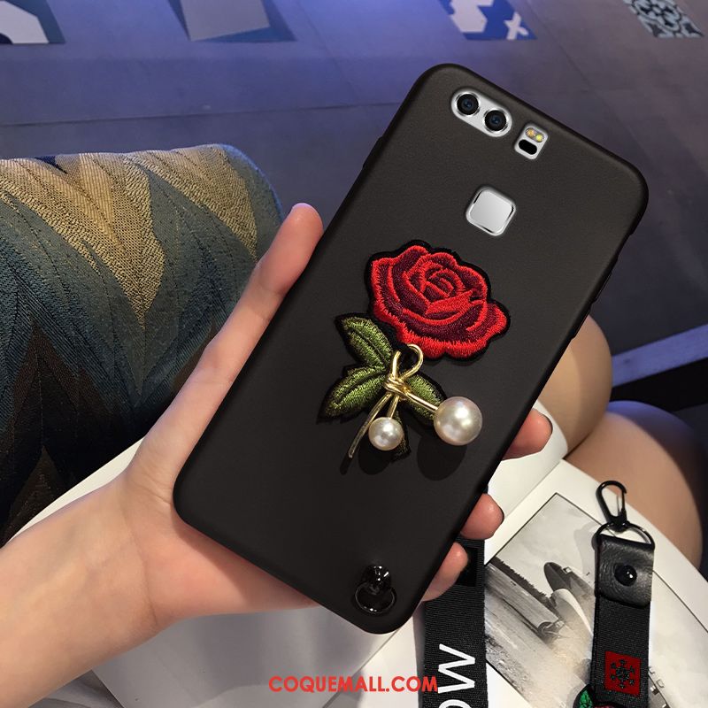 Étui Huawei P9 Plus Pu Téléphone Portable Tout Compris, Coque Huawei P9 Plus Noir Incassable