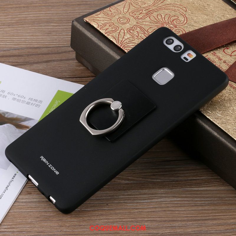 Étui Huawei P9 Plus Tendance Téléphone Portable Incassable, Coque Huawei P9 Plus Noir Anneau