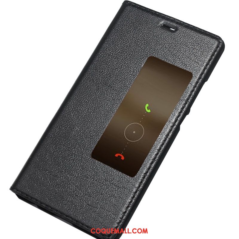 Étui Huawei P9 Plus Étui En Cuir Business Téléphone Portable, Coque Huawei P9 Plus Dormance Noir