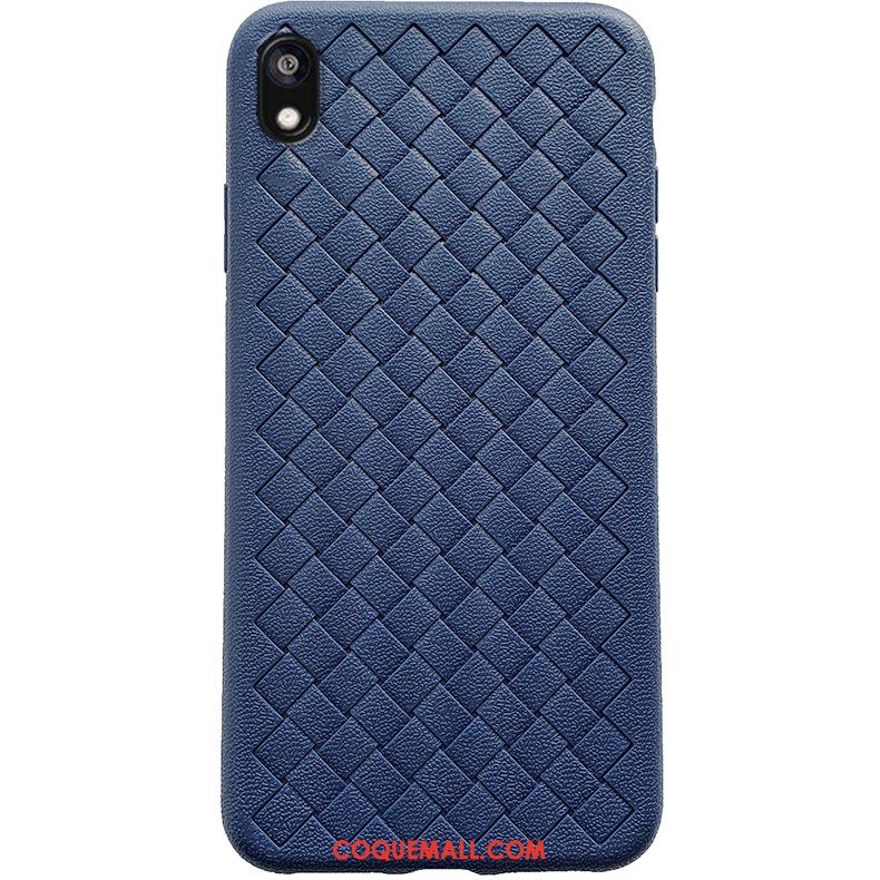 Étui Huawei Y5 2019 Bleu Tissage Business, Coque Huawei Y5 2019 Fluide Doux Respirant