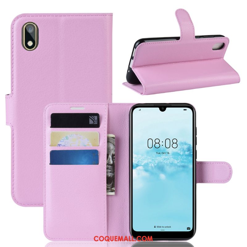 Étui Huawei Y5 2019 Incassable Rouge Support, Coque Huawei Y5 2019 Rose Protection