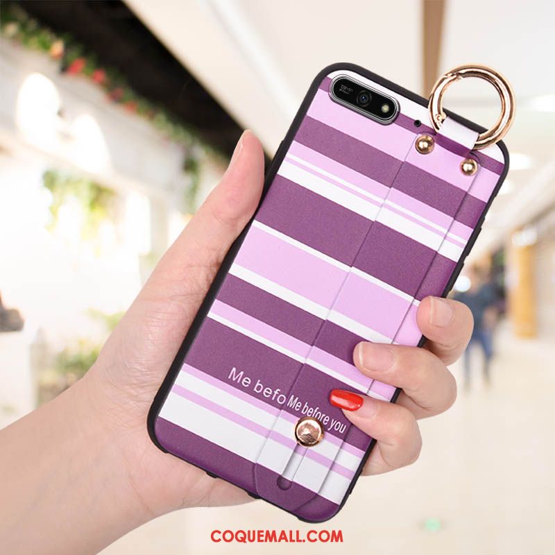 Étui Huawei Y6 2018 Créatif Silicone Marque De Tendance, Coque Huawei Y6 2018 Téléphone Portable Violet