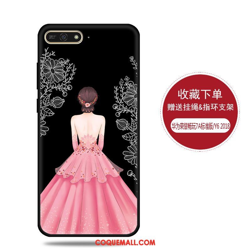 Étui Huawei Y6 2018 Haute Yarn Incassable, Coque Huawei Y6 2018 Tout Compris Noir