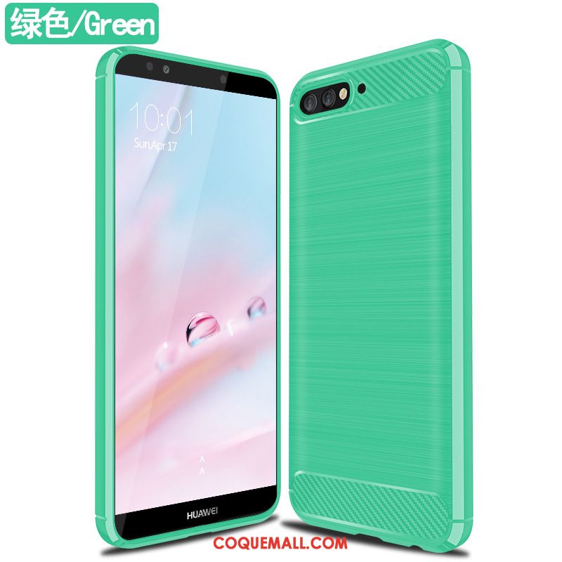 Étui Huawei Y6 2018 Incassable Silicone Créatif, Coque Huawei Y6 2018 Tendance Vert