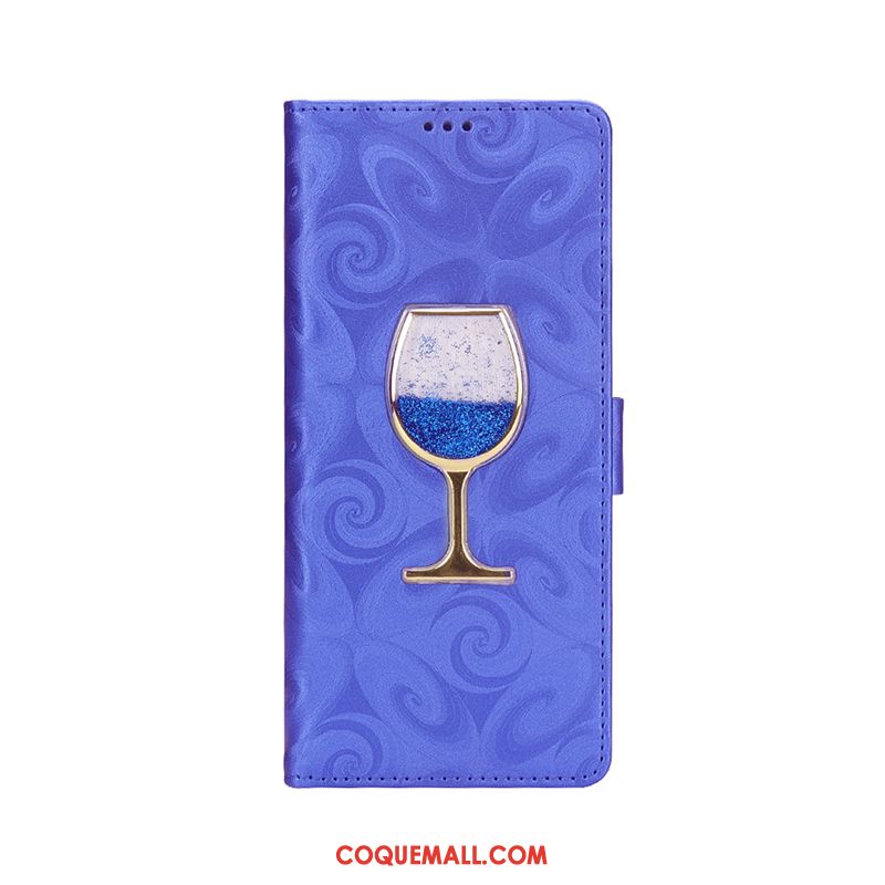 Étui Huawei Y6 2018 Portefeuille Étoile Bleu, Coque Huawei Y6 2018 Tout Compris Carte