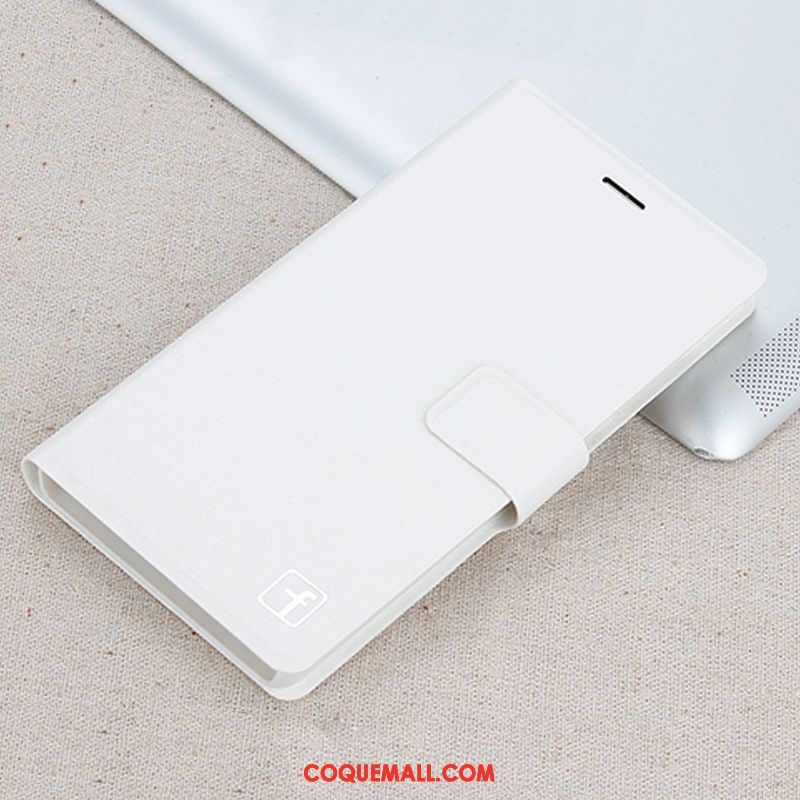 Étui Huawei Y6 2018 Téléphone Portable Blanc Étui En Cuir, Coque Huawei Y6 2018 Protection