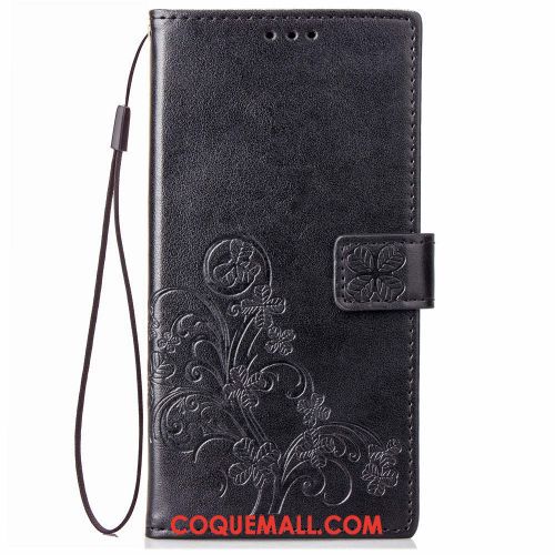 Étui Huawei Y6 2018 Étui En Cuir Noir Téléphone Portable, Coque Huawei Y6 2018 Incassable Carte