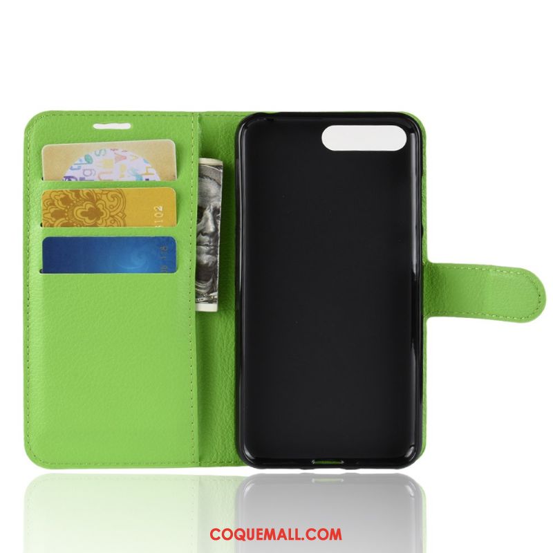 Étui Huawei Y6 2018 Étui En Cuir Téléphone Portable Vert, Coque Huawei Y6 2018 Protection