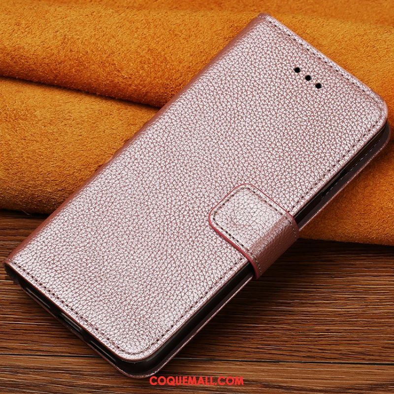 Étui Huawei Y6 2019 Clamshell Protection Carte, Coque Huawei Y6 2019 Portefeuille Rose