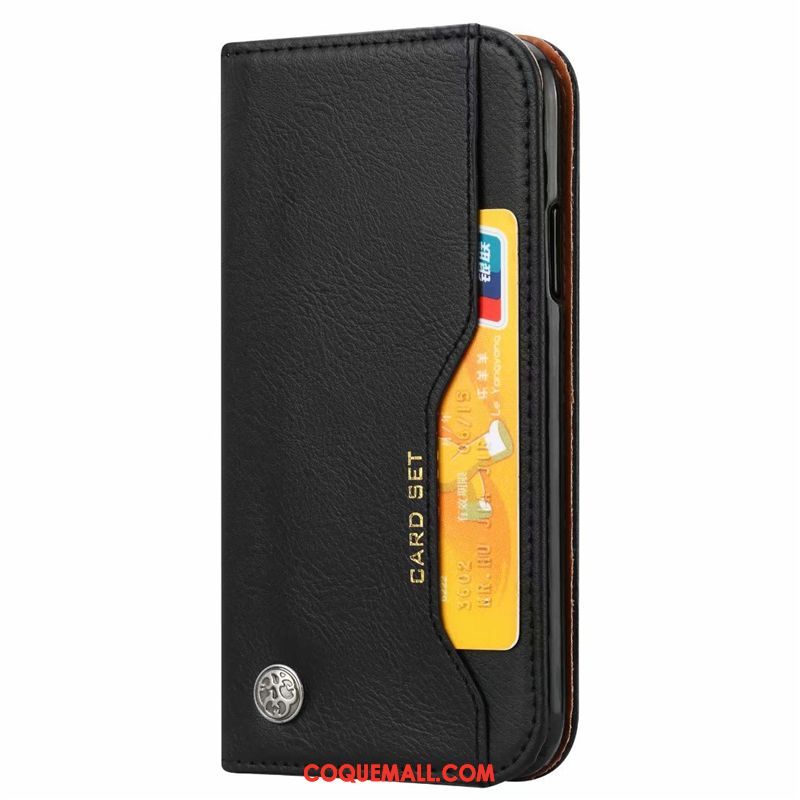 Étui Huawei Y6 2019 En Cuir Carte Magnétisme, Coque Huawei Y6 2019 Support Portefeuille