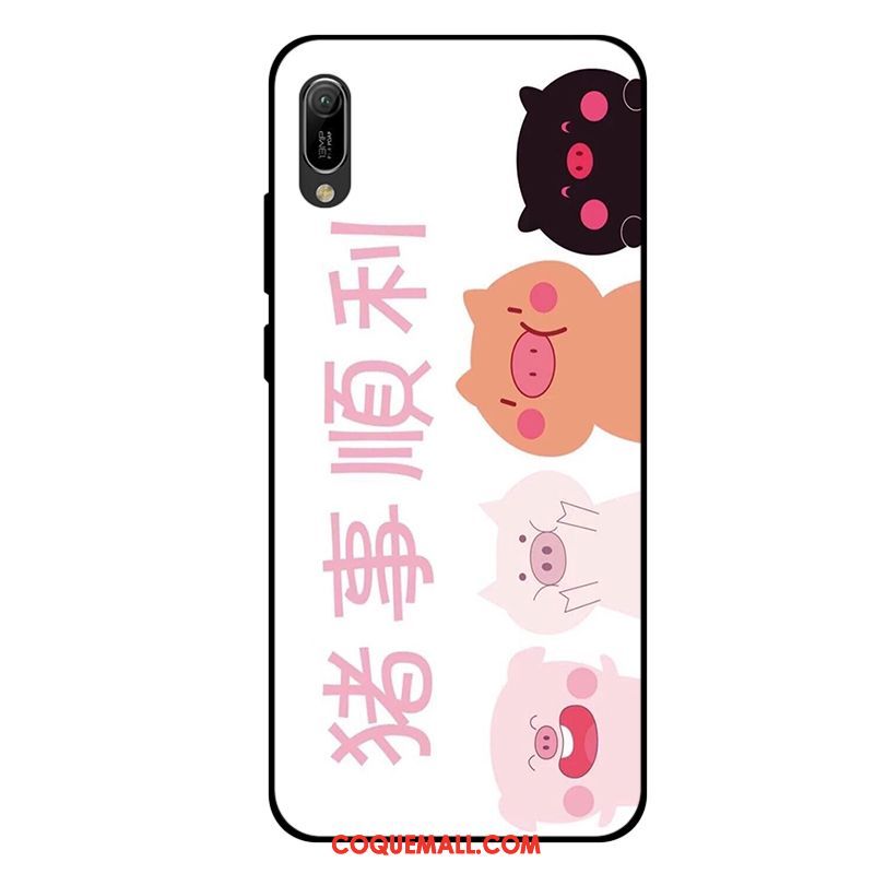 Étui Huawei Y6 2019 Fluide Doux Tout Compris Blanc, Coque Huawei Y6 2019 Silicone Amoureux