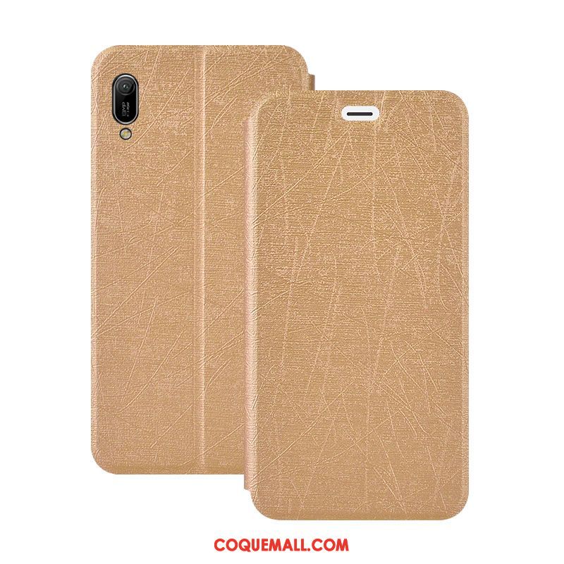 Étui Huawei Y6 2019 Tout Compris Or Protection, Coque Huawei Y6 2019 En Cuir Incassable