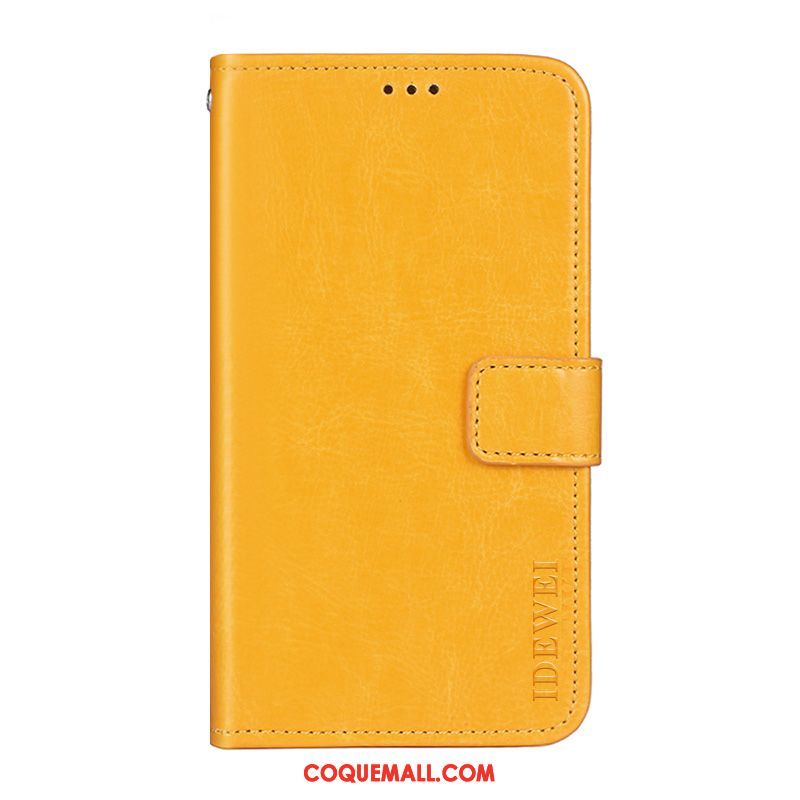 Étui Huawei Y6 2019 Téléphone Portable En Cuir Protection, Coque Huawei Y6 2019 Jaune