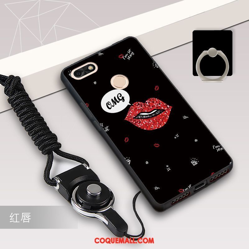 Étui Huawei Y6 Pro 2017 Noir Fluide Doux Personnalité, Coque Huawei Y6 Pro 2017 Téléphone Portable