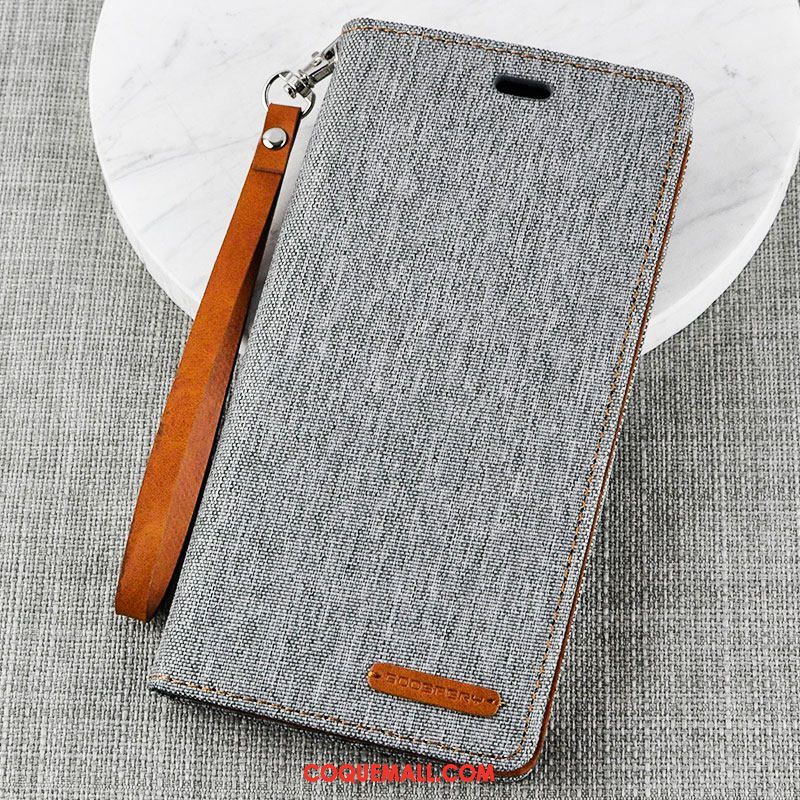 Étui Huawei Y6 Pro 2017 Étui En Cuir Protection Gris, Coque Huawei Y6 Pro 2017 Tout Compris Téléphone Portable