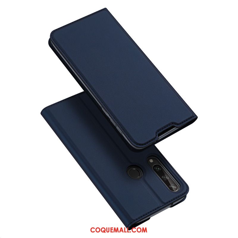 Étui Huawei Y6p Protection Carte Business, Coque Huawei Y6p Bleu Marin Incassable