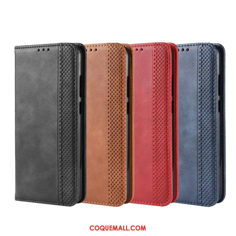 Étui Huawei Y6s Protection Incassable Boucle Magnétique, Coque Huawei Y6s Noir En Cuir