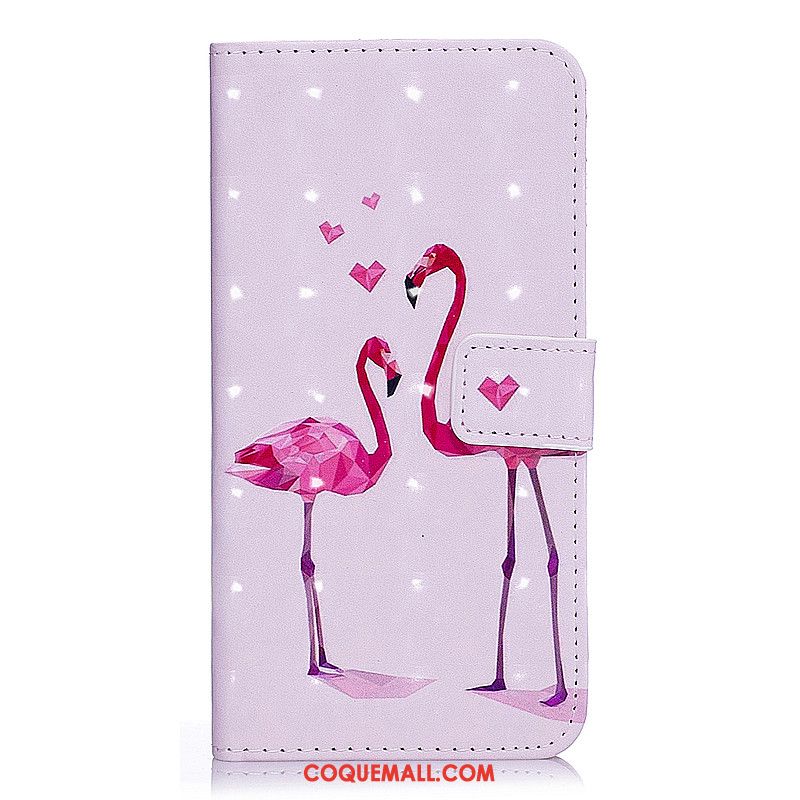 Étui Huawei Y7 2018 Protection Incassable Rose, Coque Huawei Y7 2018 Gaufrage Silicone