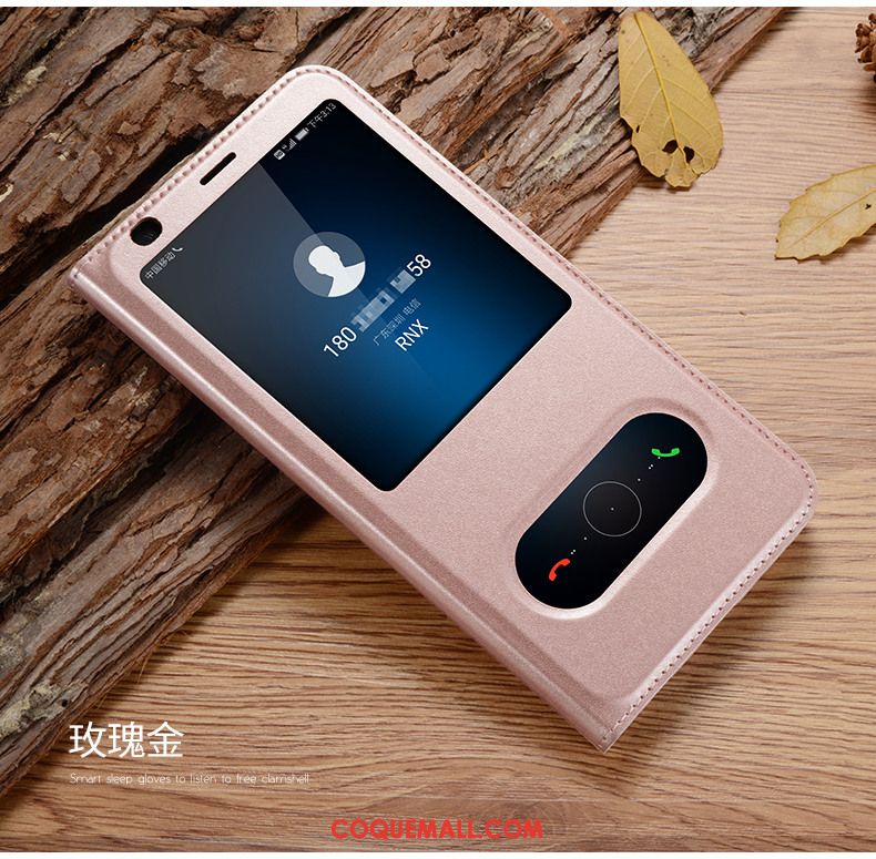Étui Huawei Y7 2018 Rose Tempérer Téléphone Portable, Coque Huawei Y7 2018 Étui En Cuir Membrane