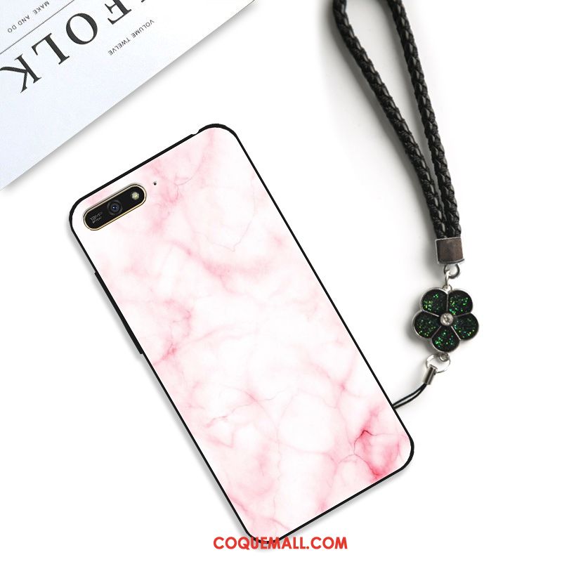 Étui Huawei Y7 2018 Simple Rose Tout Compris, Coque Huawei Y7 2018 Amoureux Fluide Doux