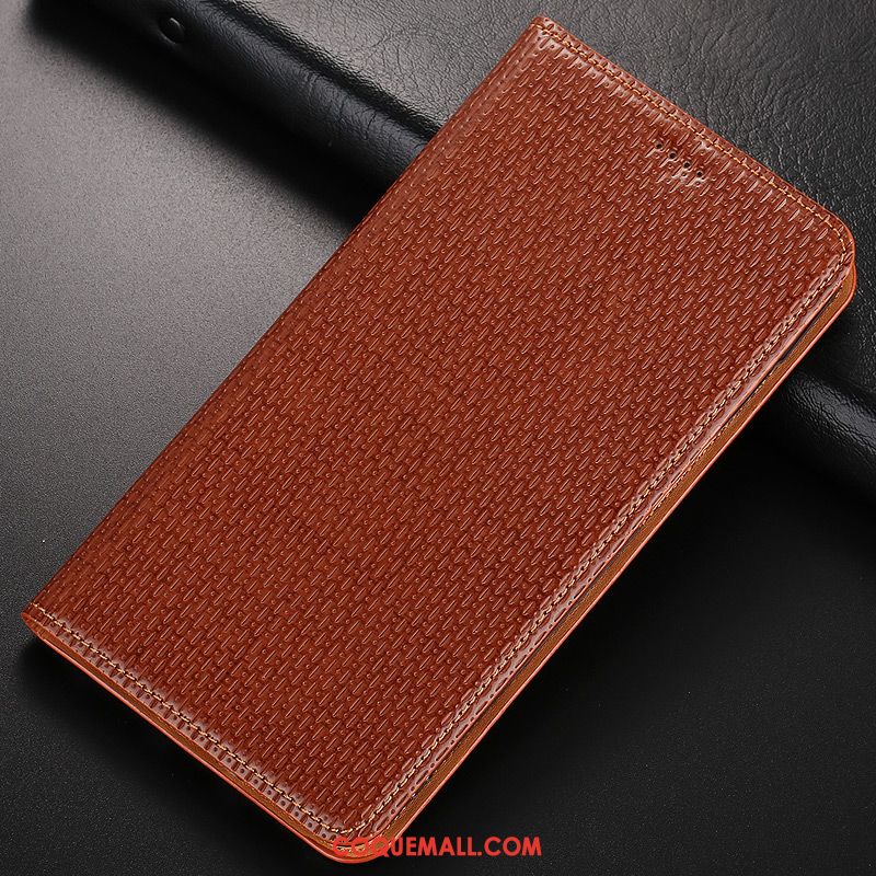 Étui Huawei Y7 2018 Tout Compris Cuir Véritable Modèle Fleurie, Coque Huawei Y7 2018 Téléphone Portable Protection Braun