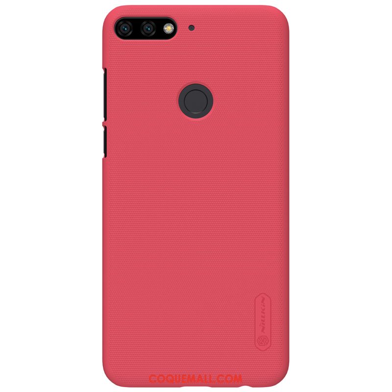 Étui Huawei Y7 2018 Téléphone Portable Protection Incassable, Coque Huawei Y7 2018 Rouge Résistant Aux Rayures