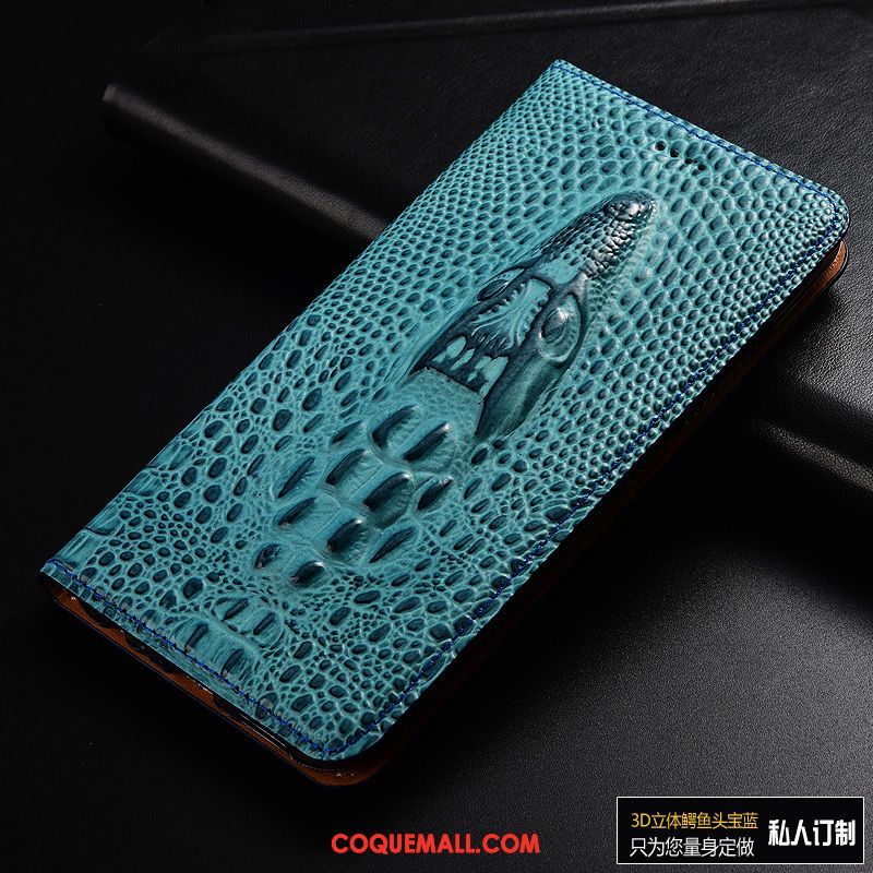 Étui Huawei Y7 2019 Crocodile Protection Tout Compris, Coque Huawei Y7 2019 Cuir Véritable En Cuir