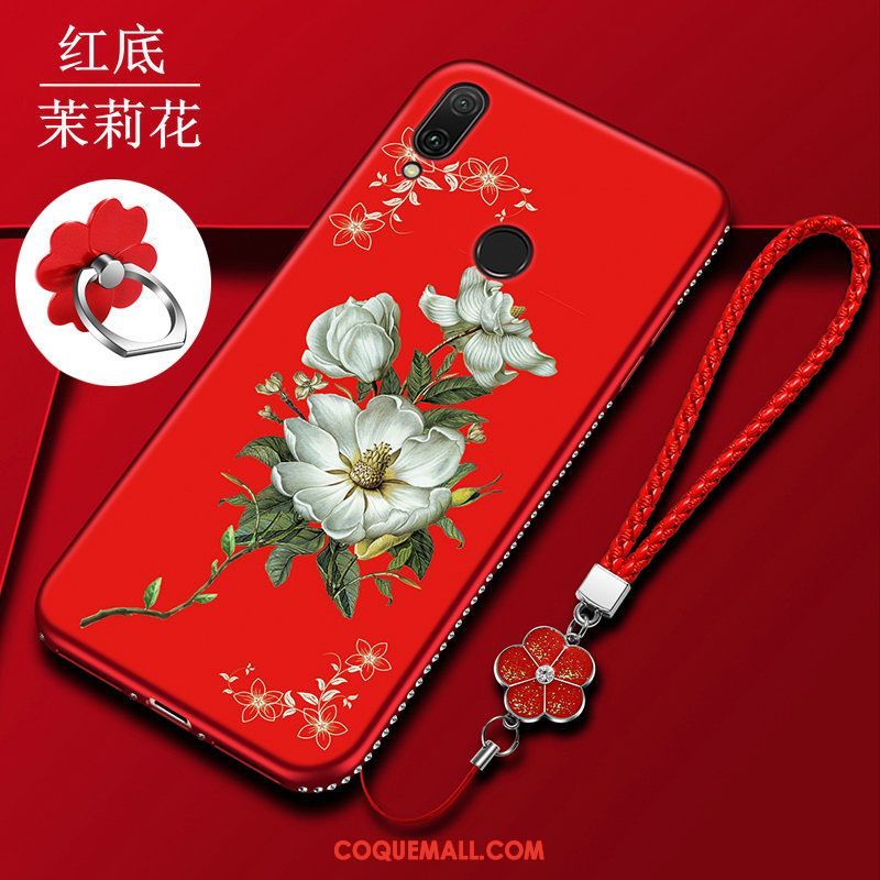 Étui Huawei Y7 2019 Incassable Téléphone Portable Tendance, Coque Huawei Y7 2019 Fluide Doux Rouge