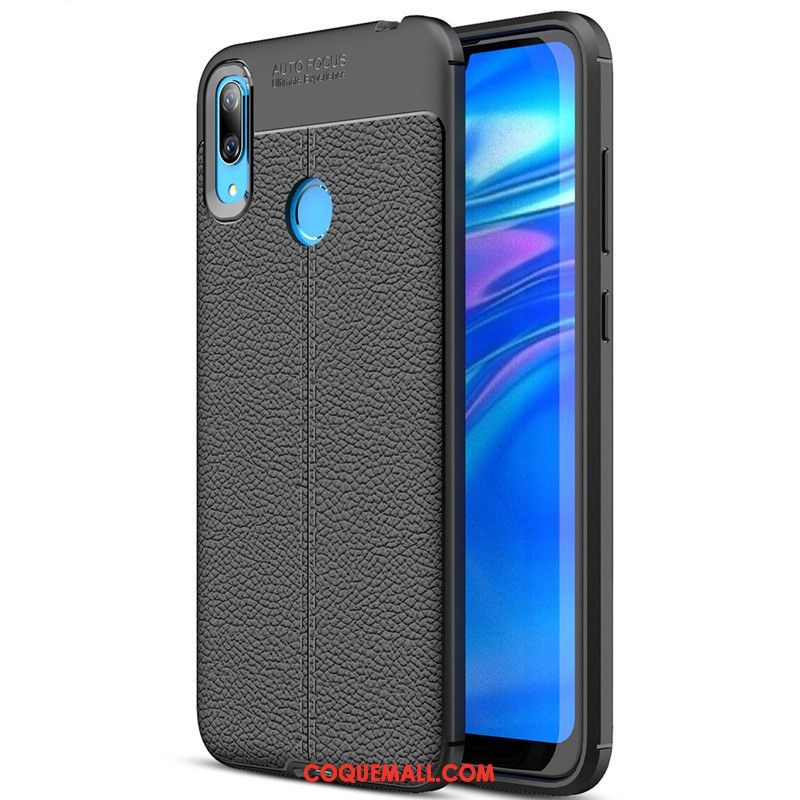 Étui Huawei Y7 2019 Noir Incassable Fluide Doux, Coque Huawei Y7 2019 Silicone Créatif