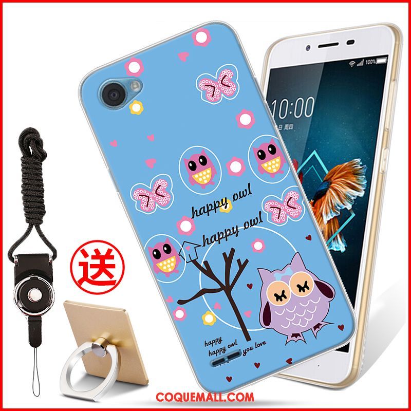 Étui Lg Q6 Dessin Animé Tendance Silicone, Coque Lg Q6 Fluide Doux Bleu