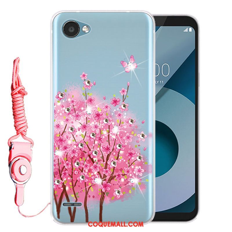 Étui Lg Q6 Protection Rose Téléphone Portable, Coque Lg Q6 Fluide Doux Silicone