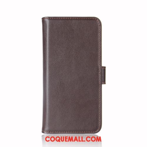 Étui Lg Q7 Portefeuille Business Téléphone Portable, Coque Lg Q7 Cuir Véritable Tendance Braun