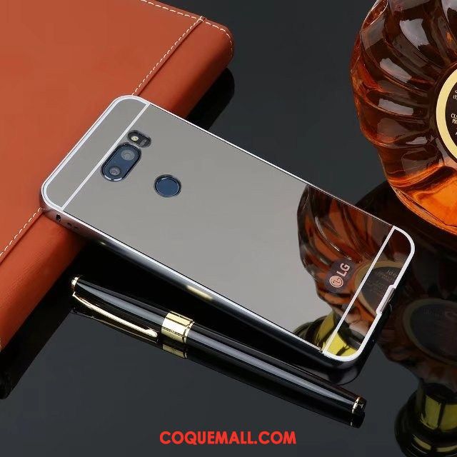 Étui Lg V30 Border Miroir Protection, Coque Lg V30 Personnalité Téléphone Portable