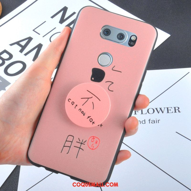 Étui Lg V30 Créatif Téléphone Portable Rose, Coque Lg V30 Personnalité Fluide Doux