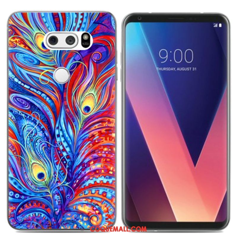 Étui Lg V30 Peinture À L'huile Téléphone Portable Créatif, Coque Lg V30 Petit Frais