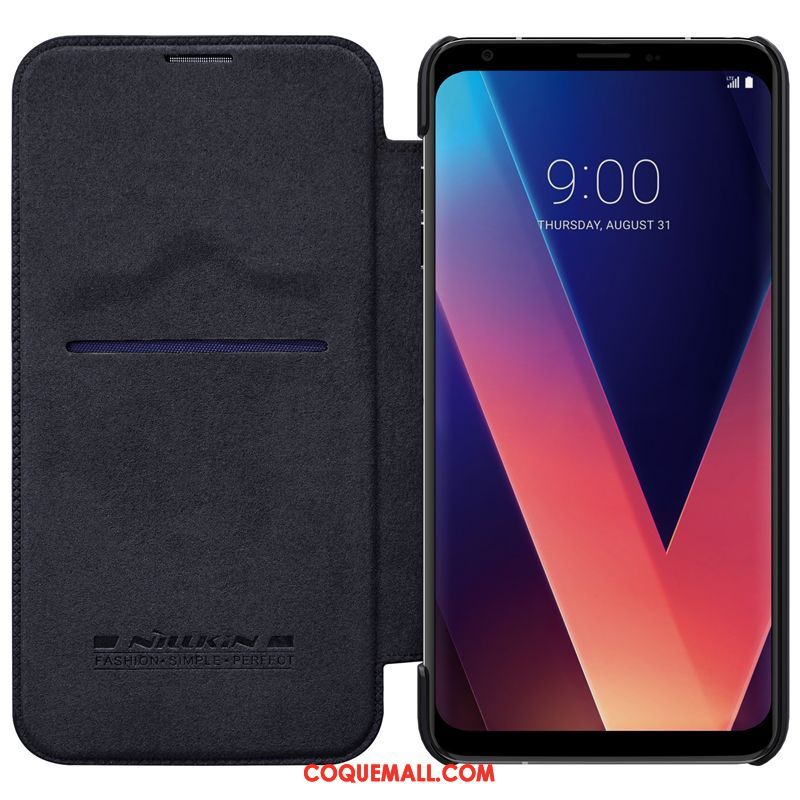 Étui Lg V30 Téléphone Portable Protection Étui En Cuir, Coque Lg V30 Noir Carte