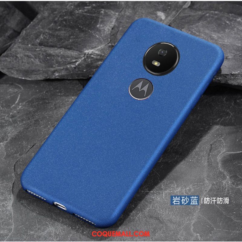 Étui Moto E5 Téléphone Portable Bleu Tendance, Coque Moto E5 Simple Protection