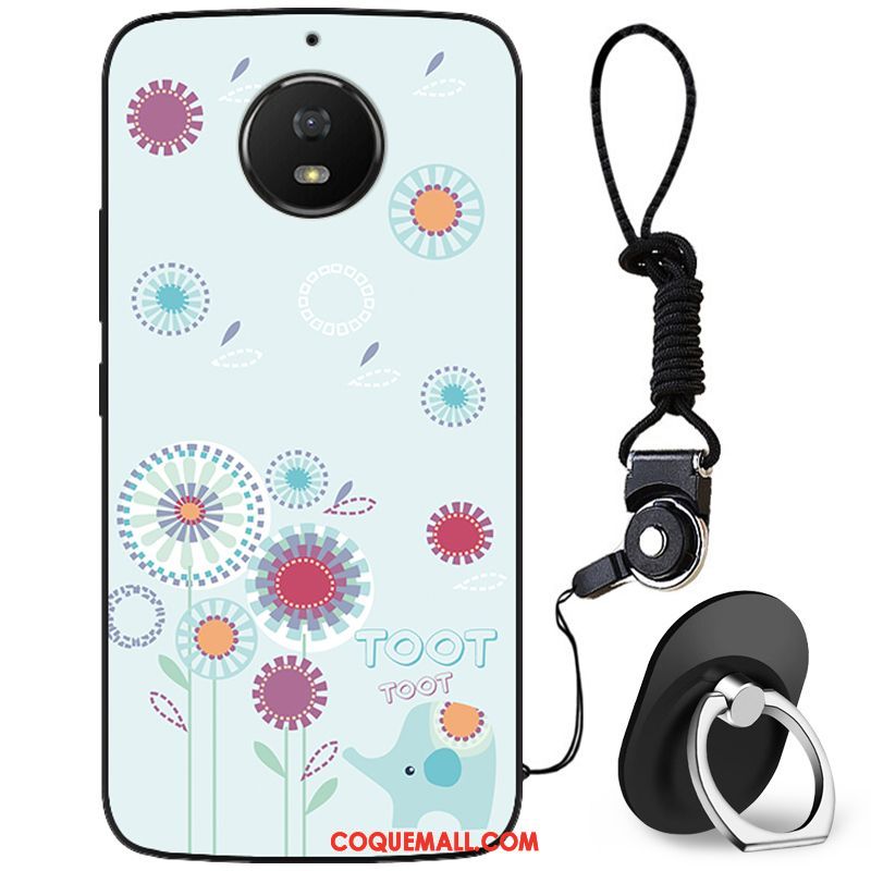 Étui Moto G5s Bleu Tout Compris Fluide Doux, Coque Moto G5s Dessin Animé Protection