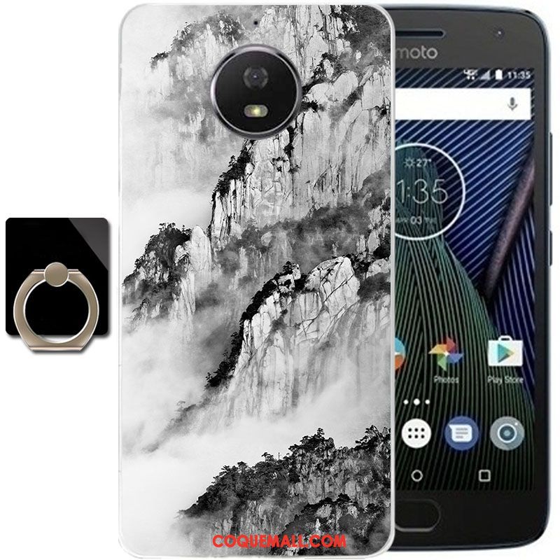 Étui Moto G5s Plus Encre Vent Protection, Coque Moto G5s Plus Téléphone Portable Dessin Animé