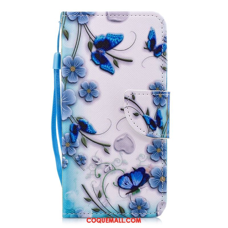 Étui Moto G5s Plus Incassable Fleur Étui En Cuir, Coque Moto G5s Plus Bleu Peinture