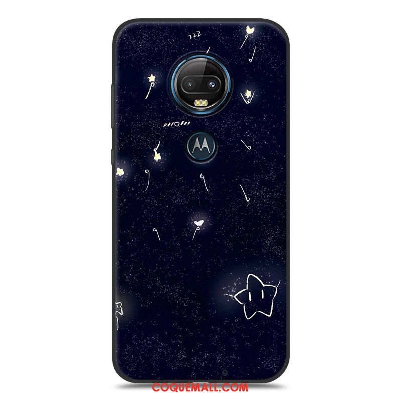 Étui Moto G7 Délavé En Daim Silicone Téléphone Portable, Coque Moto G7 Fluide Doux Noir