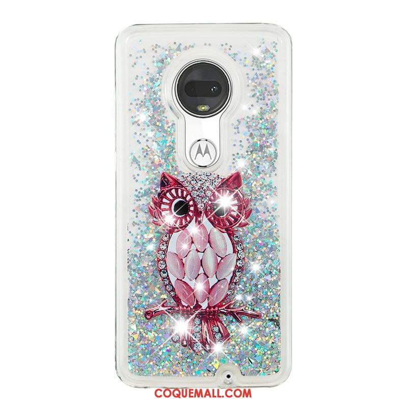 Étui Moto G7 Plus Dessin Animé Quicksand Fluide Doux, Coque Moto G7 Plus Incassable Créatif