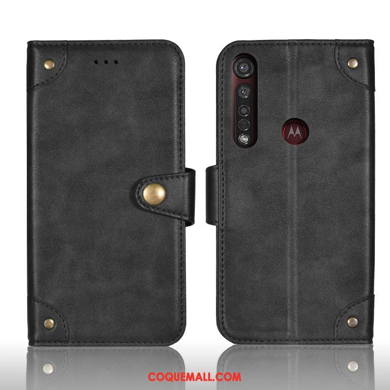 Étui Moto G8 Plus Créatif Téléphone Portable Portefeuille, Coque Moto G8 Plus Vintage Carte