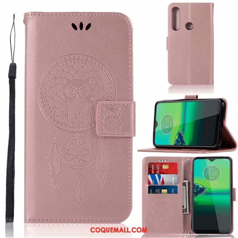 Étui Moto G8 Plus Protection Carte Téléphone Portable, Coque Moto G8 Plus En Cuir Incassable