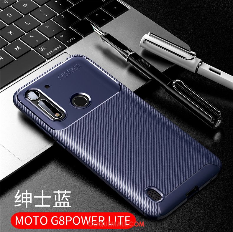 Étui Moto G8 Power Lite Incassable Silicone Simple, Coque Moto G8 Power Lite Téléphone Portable Délavé En Daim