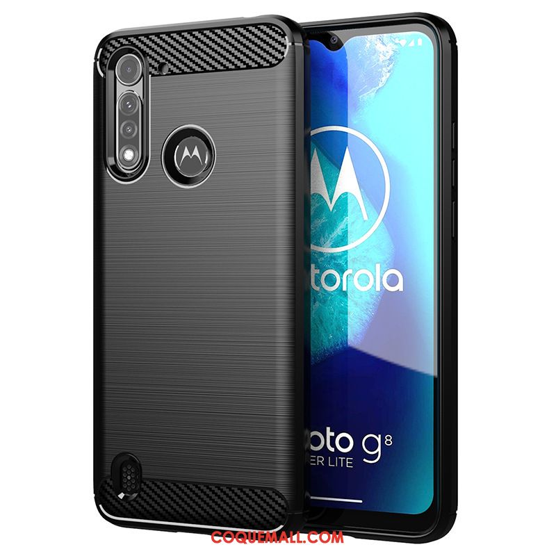 Étui Moto G8 Power Lite Légère Fluide Doux Téléphone Portable, Coque Moto G8 Power Lite Noir