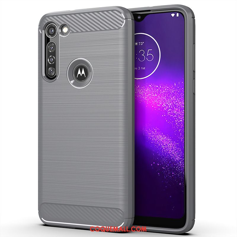 Étui Moto G8 Power Silicone Fluide Doux Protection, Coque Moto G8 Power Gris Tout Compris