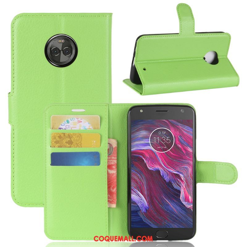 Étui Moto X4 Modèle Fleurie Incassable Protection, Coque Moto X4 Vert Étui En Cuir