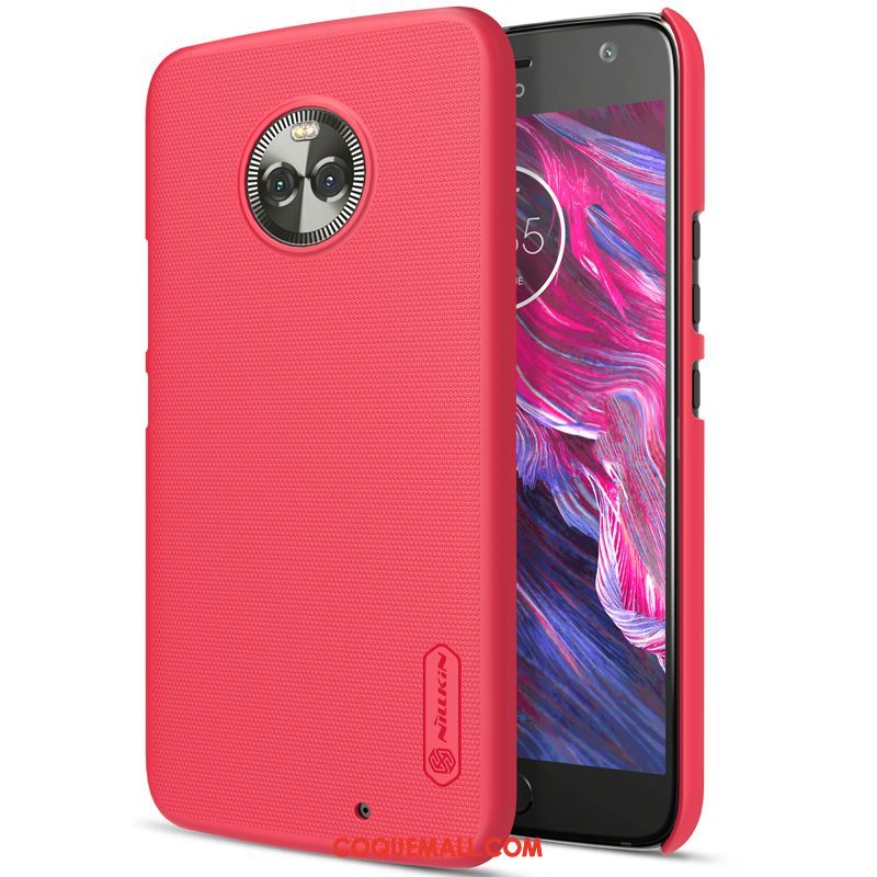 Étui Moto X4 Protection Incassable Rouge, Coque Moto X4 Délavé En Daim Téléphone Portable