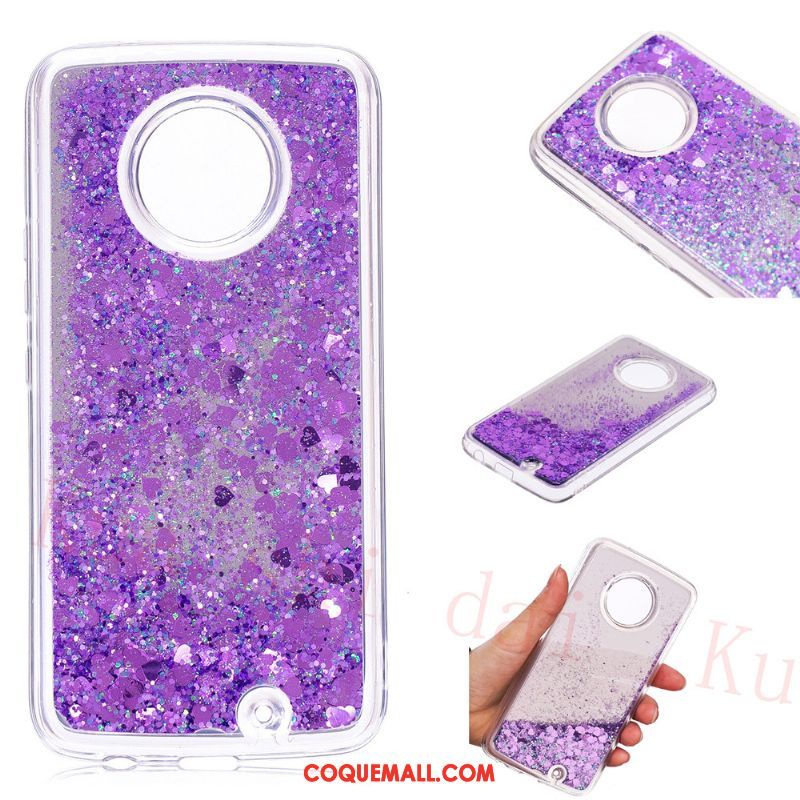 Étui Moto X4 Violet Quicksand Téléphone Portable, Coque Moto X4 Rose Miroir